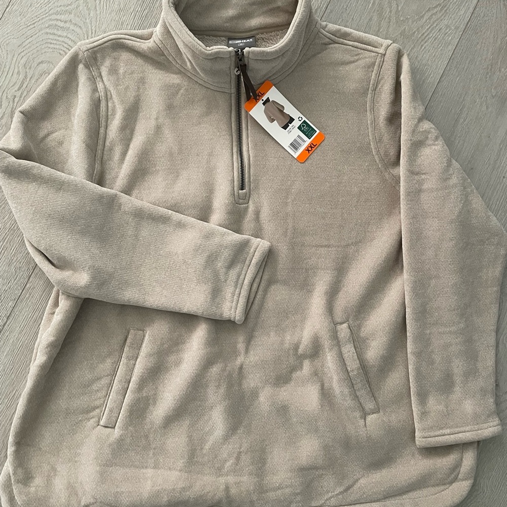 32 Degrees Women's Beige Zip-Up Sweater